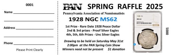 NEXT RAFFLE- PAN SPRING 2025 COIN SHOW - Image 3